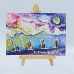 SUNSET MOONRISE BRODGAR POSTCARD